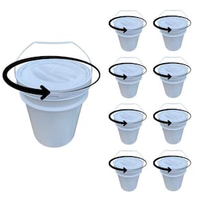 Balde Para Colocar Pretinho 20Lts Tampa Rosca - Kit 8 Pçs