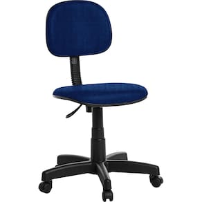 Cadeira de Escritório Giratória Azul Crepe 100% Poliéster