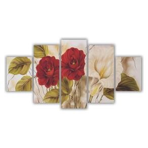 Quadros Mosaico Floral Flores Envelhecidas Natureza Morta