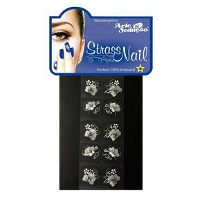 Kit 500 Adesivos Unhas Strass Nail, Artesanal, Branquinho