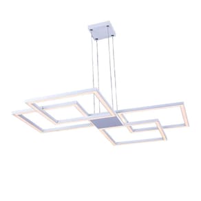Lustre Pendente Perfil Led 96W Design Moderno Quarto Sala