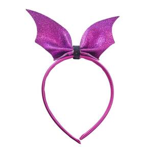 Arco tiara morceguinha Roxa com glitter para Fantasia