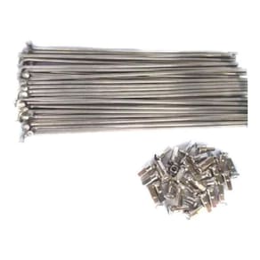 Jogo 36 Raios Inox 2.0X265Mm Com Niples Para Bicicleta