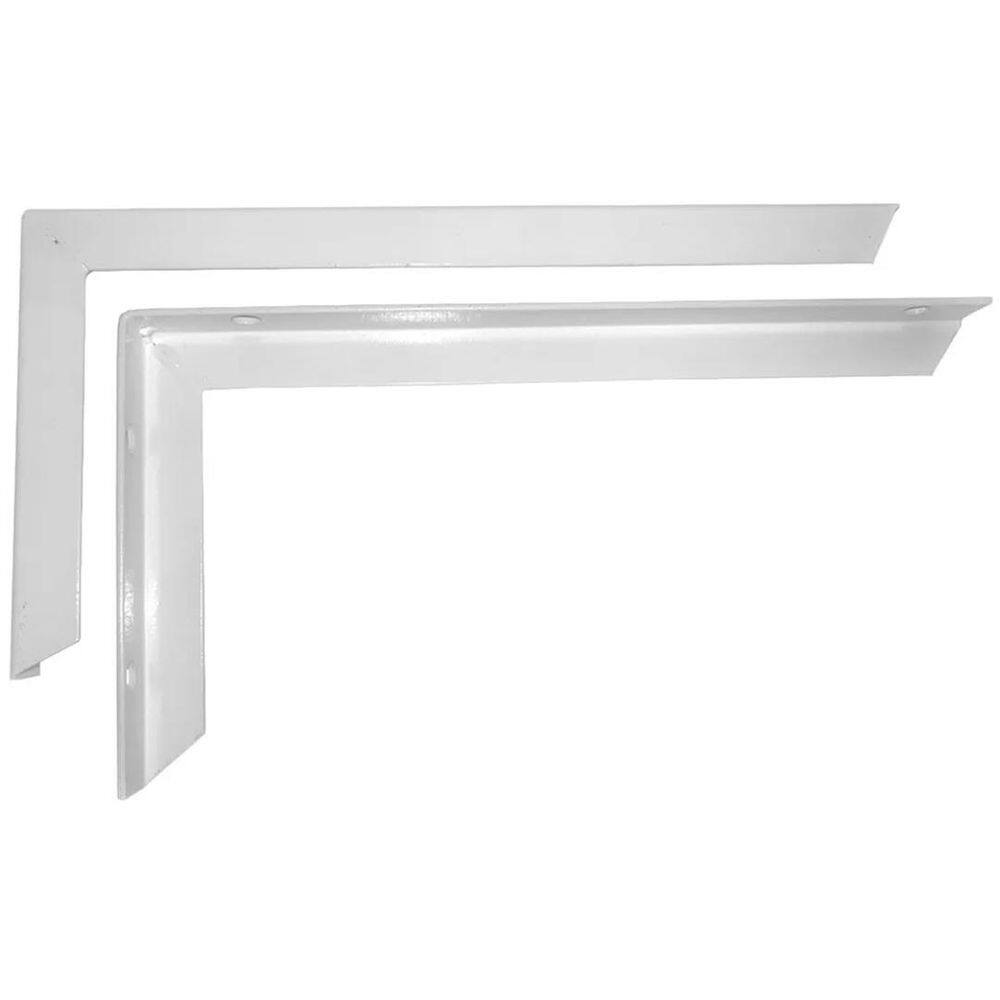 Kit 2 Suporte Mão Francesa Cantoneira 30Cm Branca
