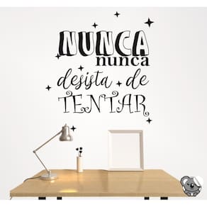 Adesivo De Parede Frase Nunca Desista De Tentar