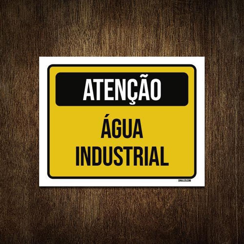 Placa Sinalização Atenção Água Industrial 27X35