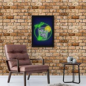 Quadro Decorativo Mojito Simulando Neon 34x23cm