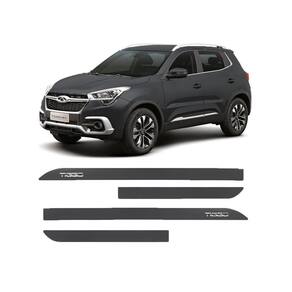 Friso Escrita Cromada Chery Tiggo 5 Cinza Escuro Metálico