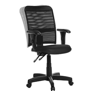 Cadeira De Escritório Ergonômica Tela Com Braço Preto Rv