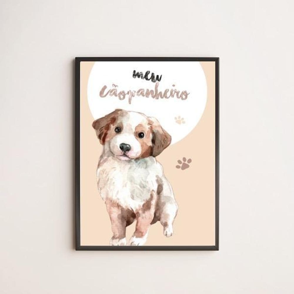 Quadro Decorativo Meu Cãopanheiro 33X24Cm - Com Vidro