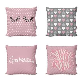 Capas De Almofadas Rosa Geométricas Home Sweet Home Sofá