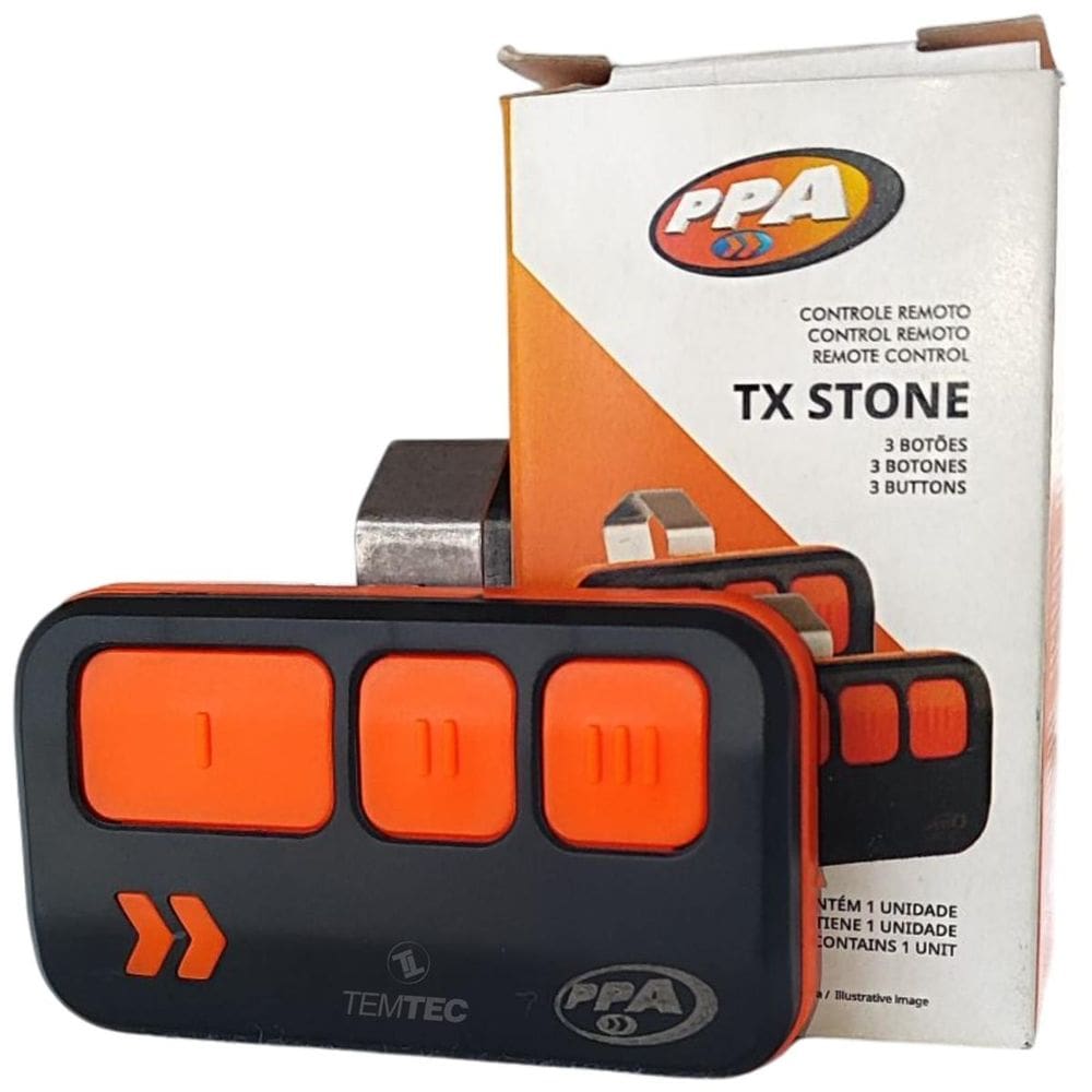 Controle Remoto Tx Stone PPA PORTÃO ALARME 433,92MHz 3 Botão