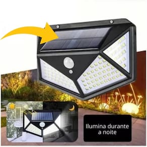 Luminária Solar Com Sensor De Presença Carrega Com Sol