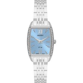 Relógio Orient Feminino Ref: Lbss0092 A3sx Retangular Prateado