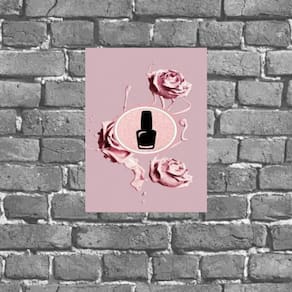 Placa Decorativa Esmalte Com Flores 18X27Cm