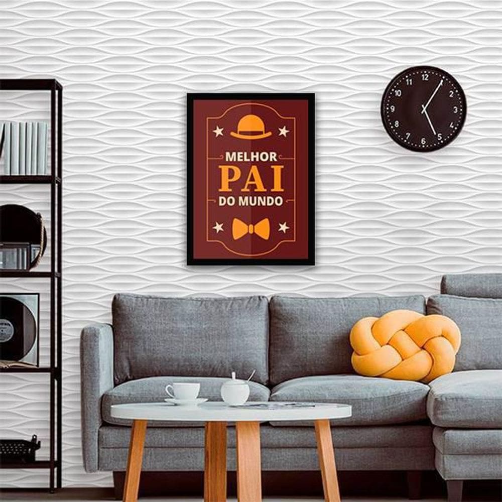 Quadro Decorativo Melhor Pai do Mundo 34x23cm