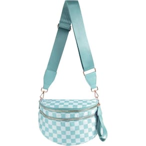 Bolsa tiracolo MEISEY preta/branca quadriculada para mulheres