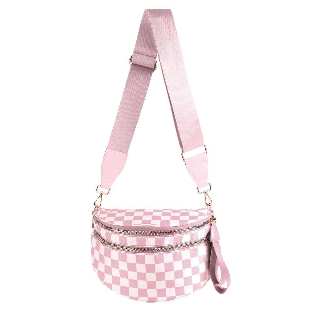 Bolsa tiracolo MEISEY xadrez preta e branca para mulheres