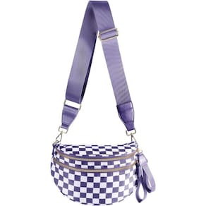 Bolsa tiracolo MEISEY preta/branca quadriculada para mulheres