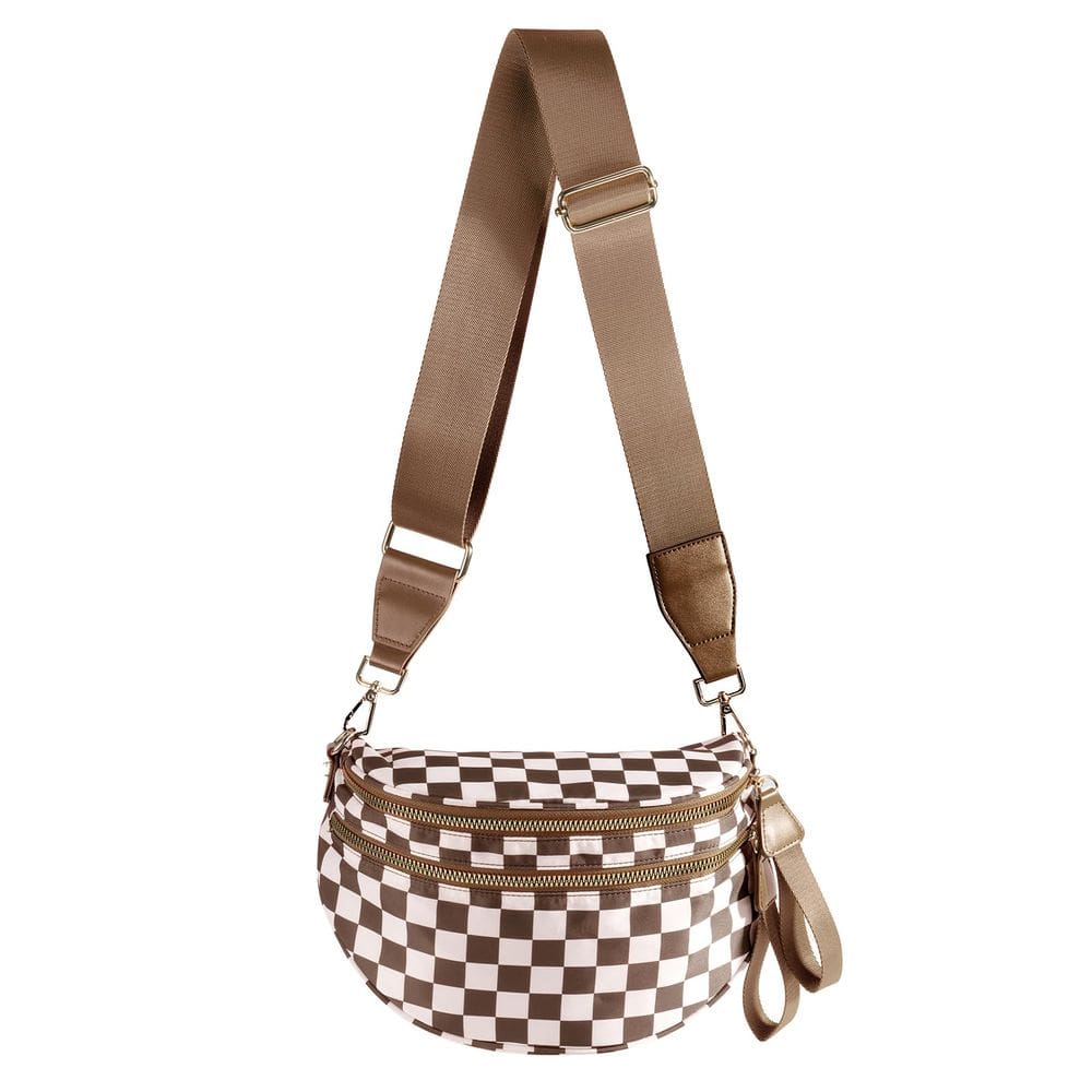 Bolsa tiracolo MEISEY xadrez preta e branca para mulheres