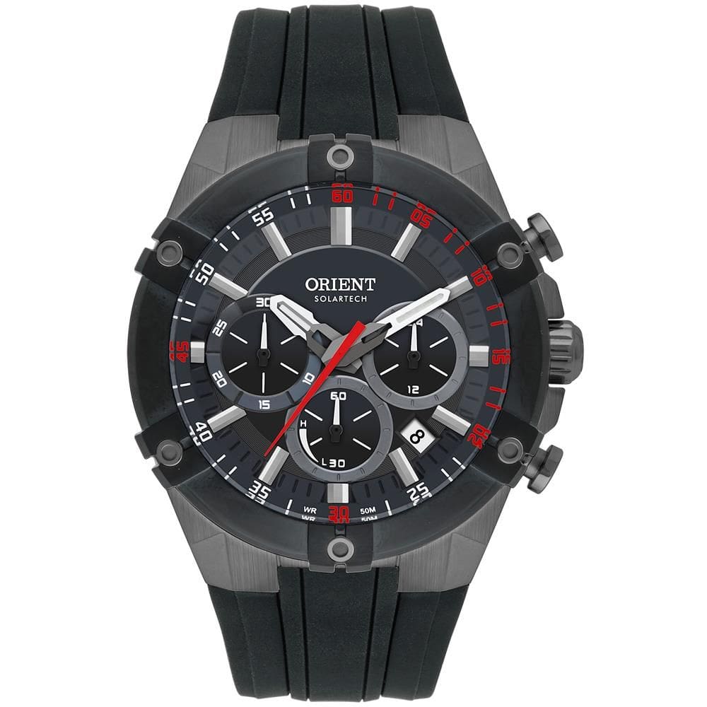 Relógio Orient Masculino Ref: Myspc005 G1px Solar Cronógrafo Grafite
