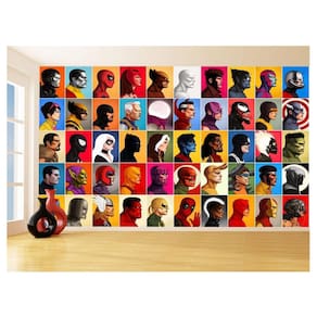 Papel De Parede 3D Heróis Artes Rosto Perfil 3,5M Nhma304