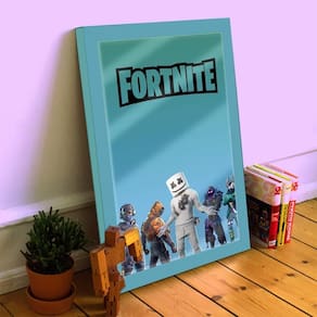 Quadro Decorativo Fortnite Marshmello 33x25 C/ Vidro