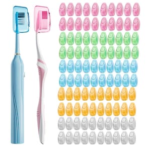 Capas para escovas de dentes Muslish, pacote com 100 unidades, ajuste universal, multicolorido