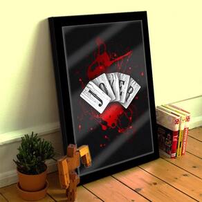 Quadro Decorativo Joker Cartas 33x25 C/ Vidro Escritório