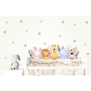 Adesivo De Parede Infantil Cabeceira De Berço Safari Baby
