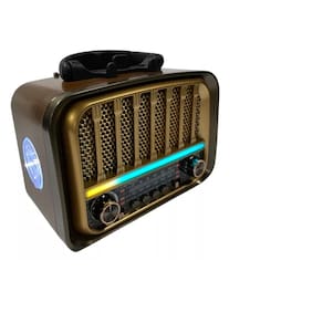 Radio Retro BT Portatil Am/fm Vintage Lanterna Recarregável