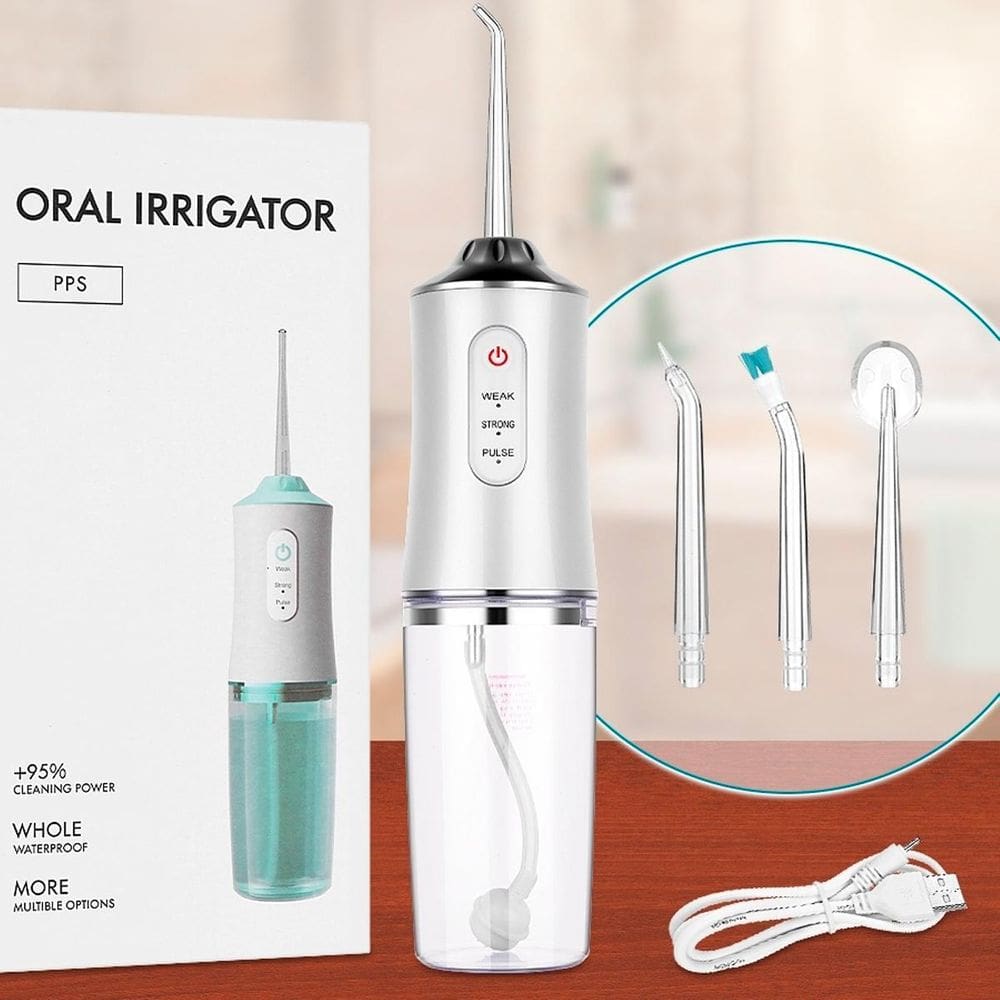Irrigador Oral Fio Dental Recarregável Jet Clean - 4 Bicos