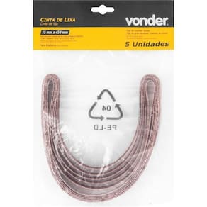 Cinta Lixa 15X454Mm G80 Com 05 Peças - Vonder