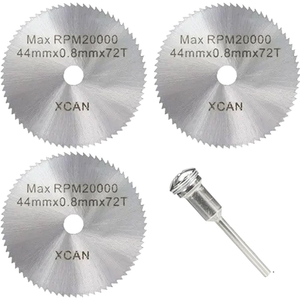 Kit 3 Discos Lâmina Serra 44Mm Hss Haste 3Mm Micro Retífica