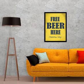 Quadro Decorativo Free Beer Tomorrow 34x23cm