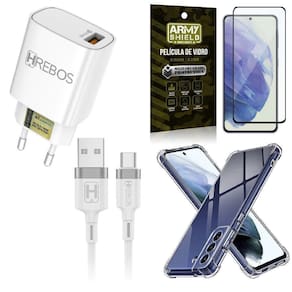 Capinha Samsung S21 Fe + Carregador Turbo H183 + Pelicula 3D