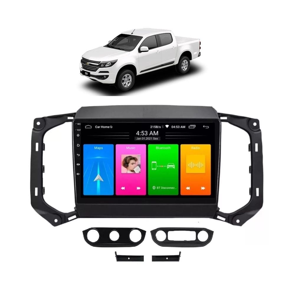 Kit Multimídia S10 TrailBlazer LS LT 2017 18 19 20 Ar Manual Android 2/32GB 9 Pol Carplay - Vision 8990X