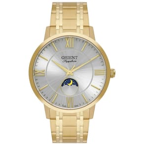 Relógio Orient Masculino Fases da Lua Dourado 4,1cm