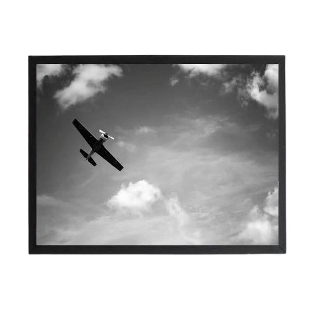 Quadro Decorativo Fotografia Avião Voando Com Vidro 24X18Cm