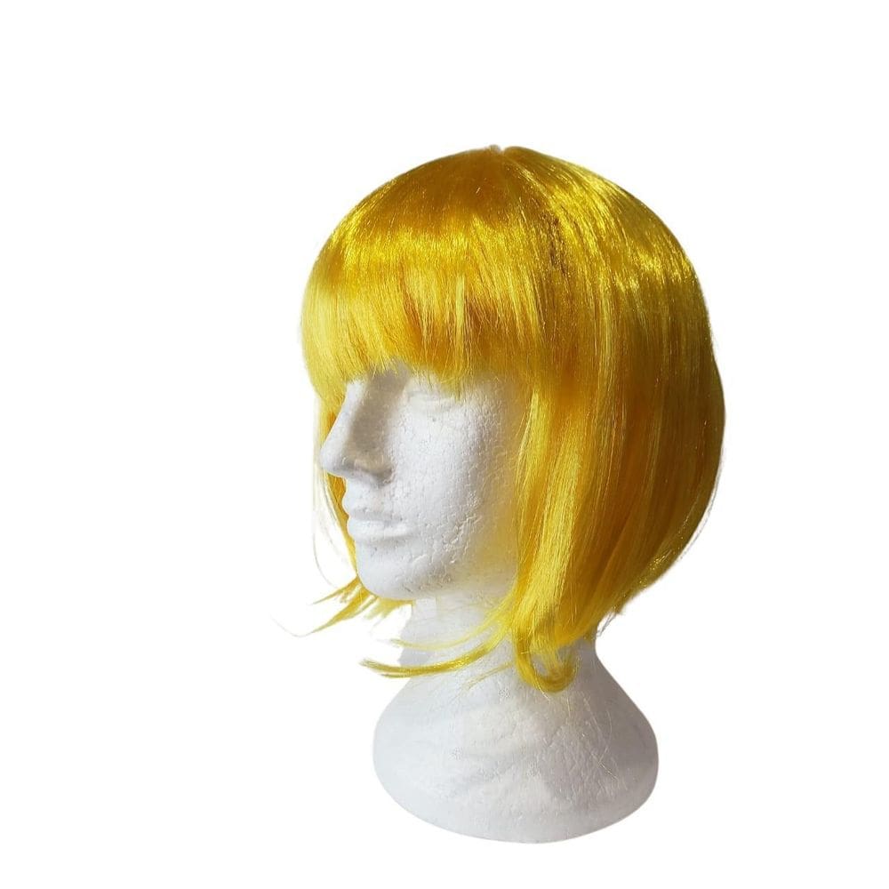 Peruca Chanel Amarelo Sintética 25 Cm