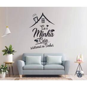 Adesivo De Parede Eu E Minha Casa Serviremos Ao Senhor