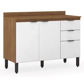 Balcão Cozinha Firenze com Tampo 120cm e 3 Portas 2 Gavetas