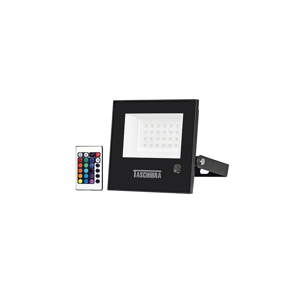 Refletor Taschibra TR LED Slim RGB 20W Preto Bivolt