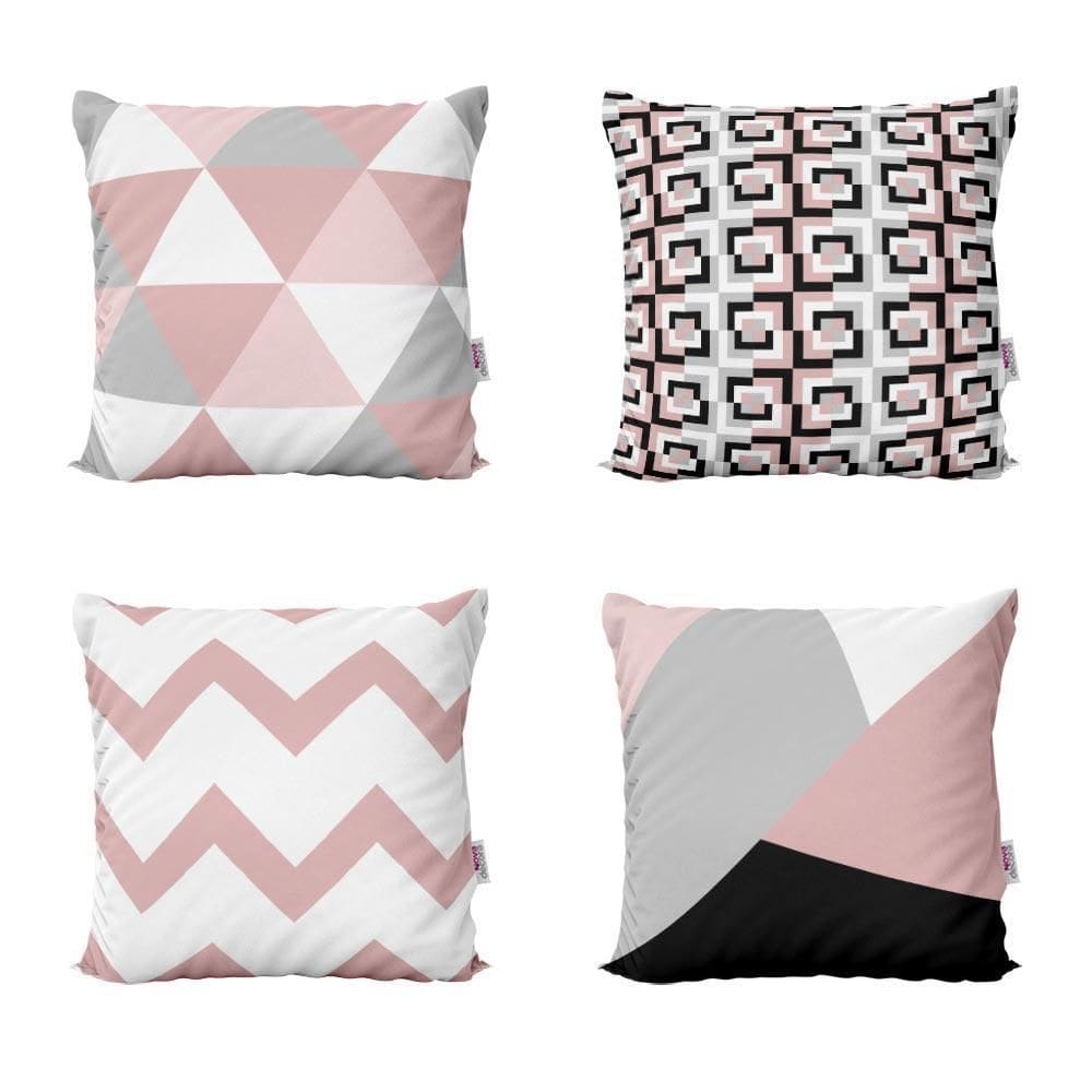 Almofadas Decorativas Rosa Geométricas Para Sofá 40X40