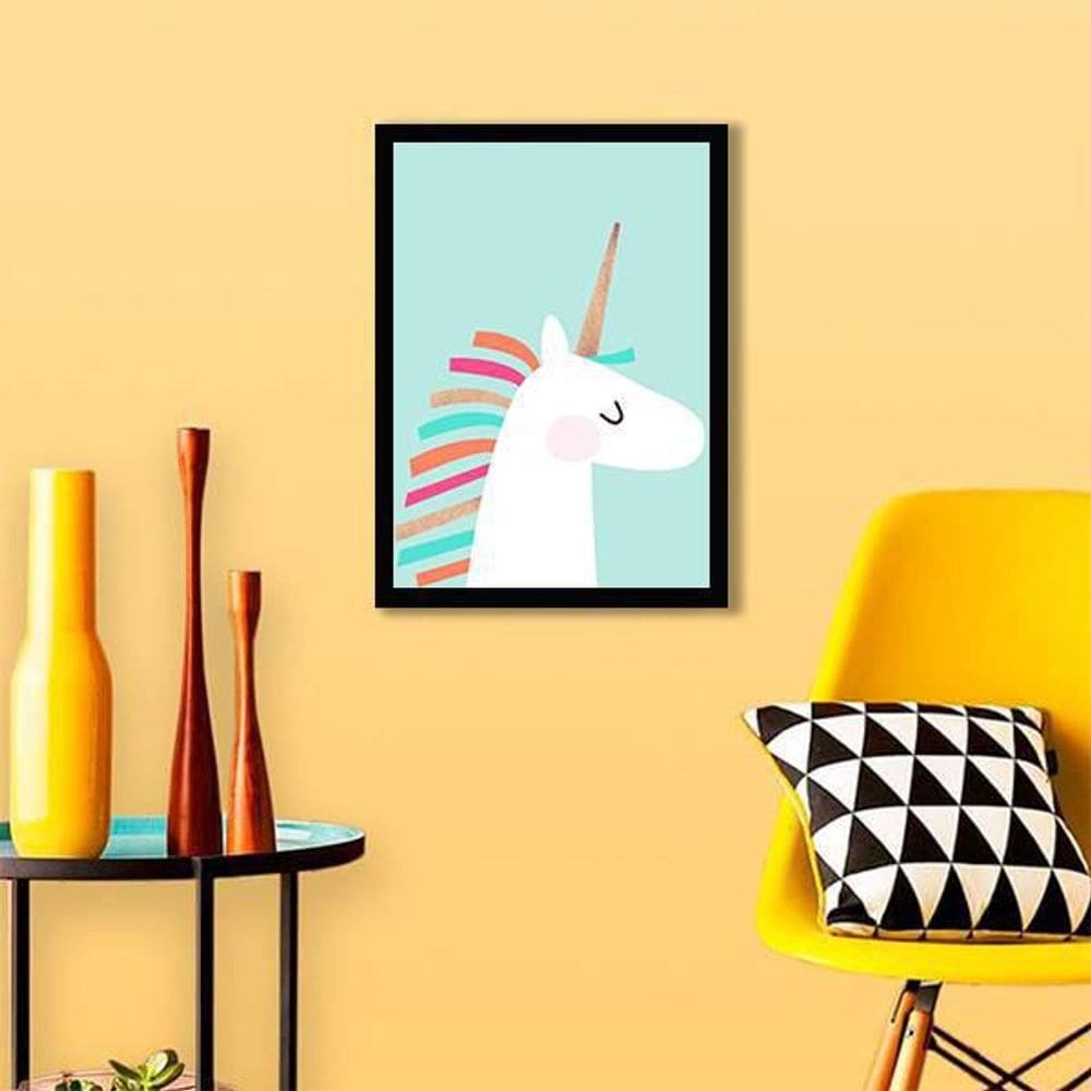 Quadro Decorativo Unicórnio Baby 34x23cm