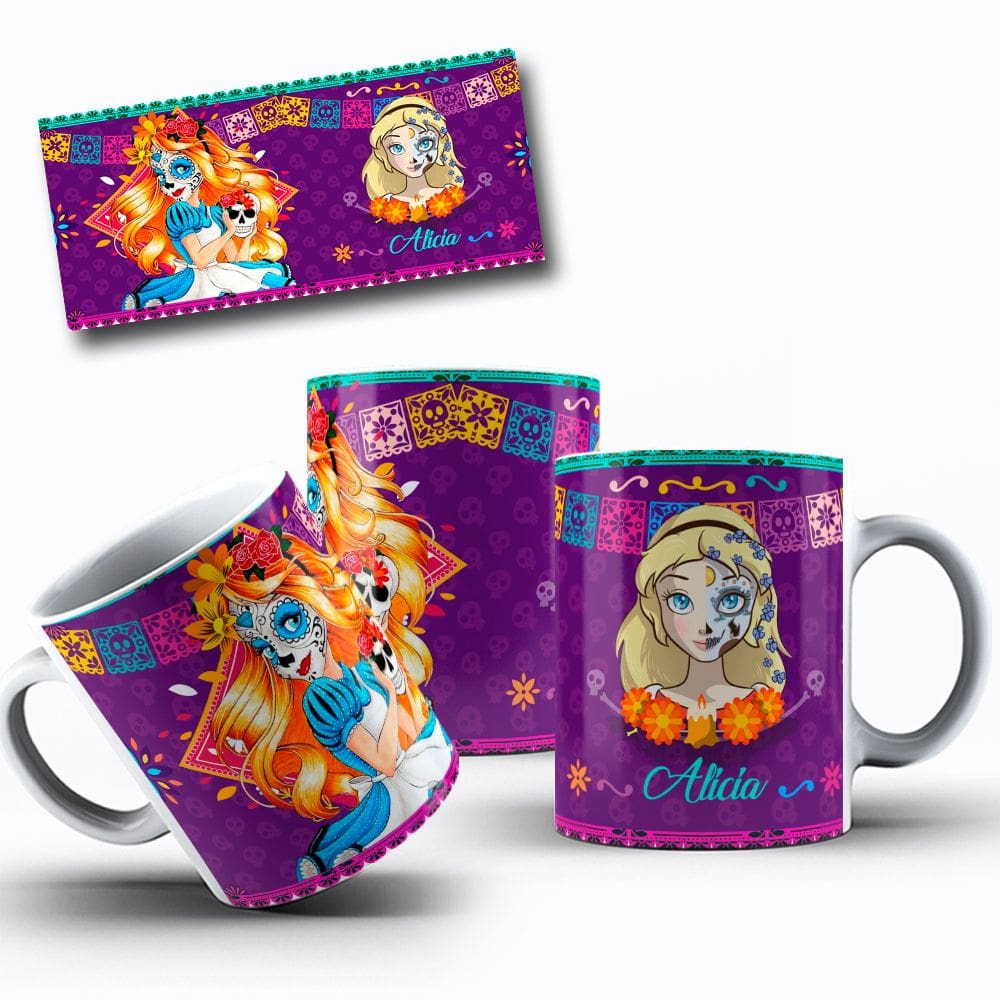Caneca Dia dos Mortos – Arte Mexicana Colorida