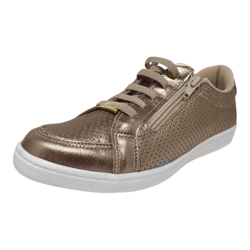 Tênis Feminino Casual Conforto Brilho Couro Marina Mello