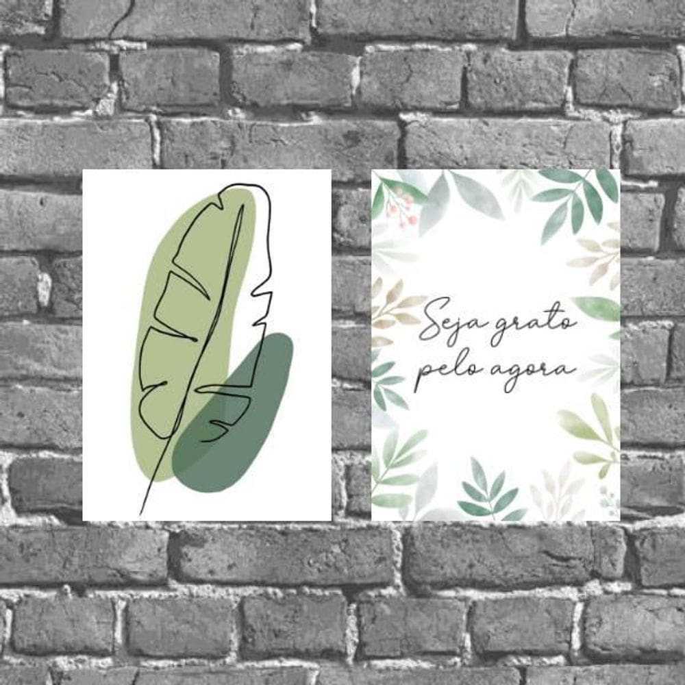 Kit 2 Placas Seja Grato Pelo Agora 18X27Cm