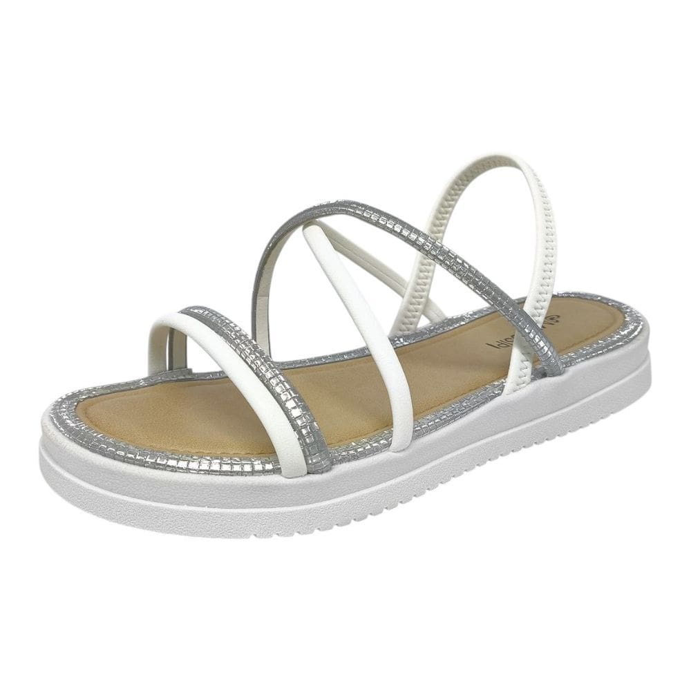 Sandália Feminina Flatform Metalizado Escamado Mississipi