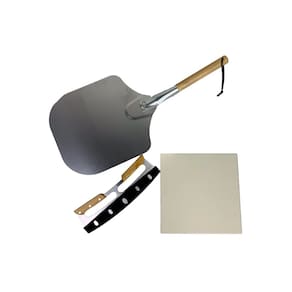 Kit Pizzas Broiler - Pedra Refratária, Cortador e Espátula